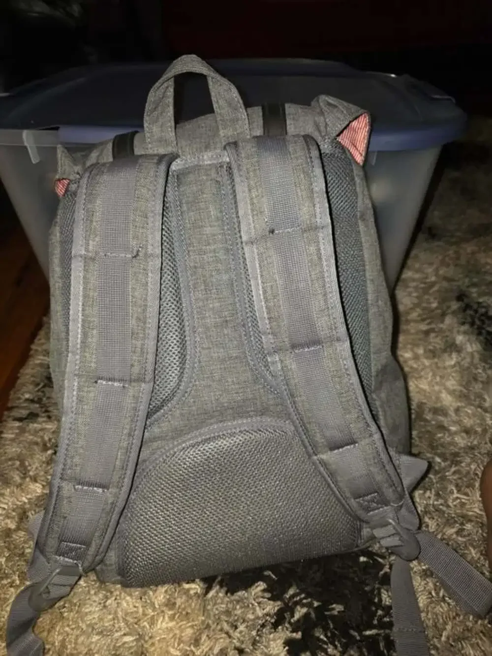 Herschel Supply Company Men’s Gray Roll-Top Backpack with Red Lined Top